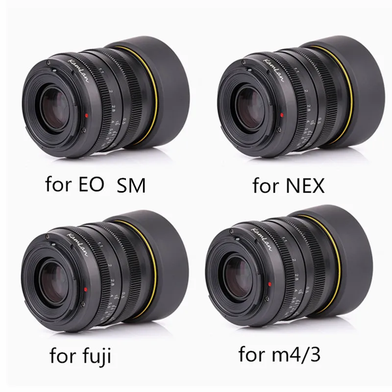 

Объектив Kamlan 50 мм F1.1 APS-C с большой диафрагмой, ручной фокус, объектив для камер Canon EOS-M NEX Fuji X M4/3 с блендой