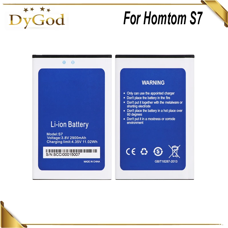 

DyGod 2900mAh для Homtom S7 батарея высокого качества для Homtom S7 Мобильный телефон батарея