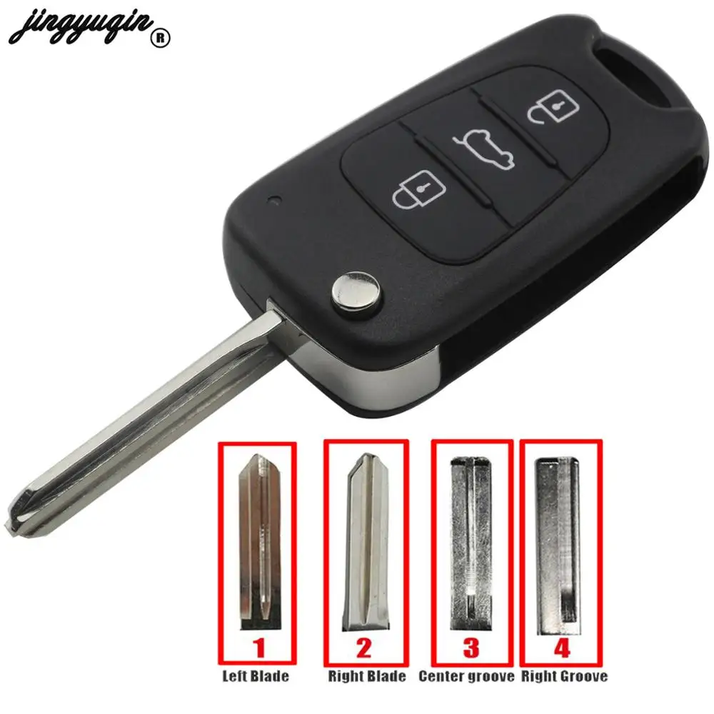 Jingyuqin 3 кнопки Складной автомобильный ключ оболочки чехол для Kia Soul Rio Picanto Ceed Cerato Sportage K2 K3 K5 для hyundai I30 IX35 Avante