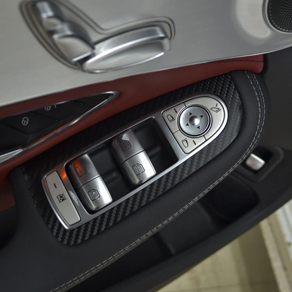 Авто ручка двери отделка окна переключатель панель из углеродного волокна