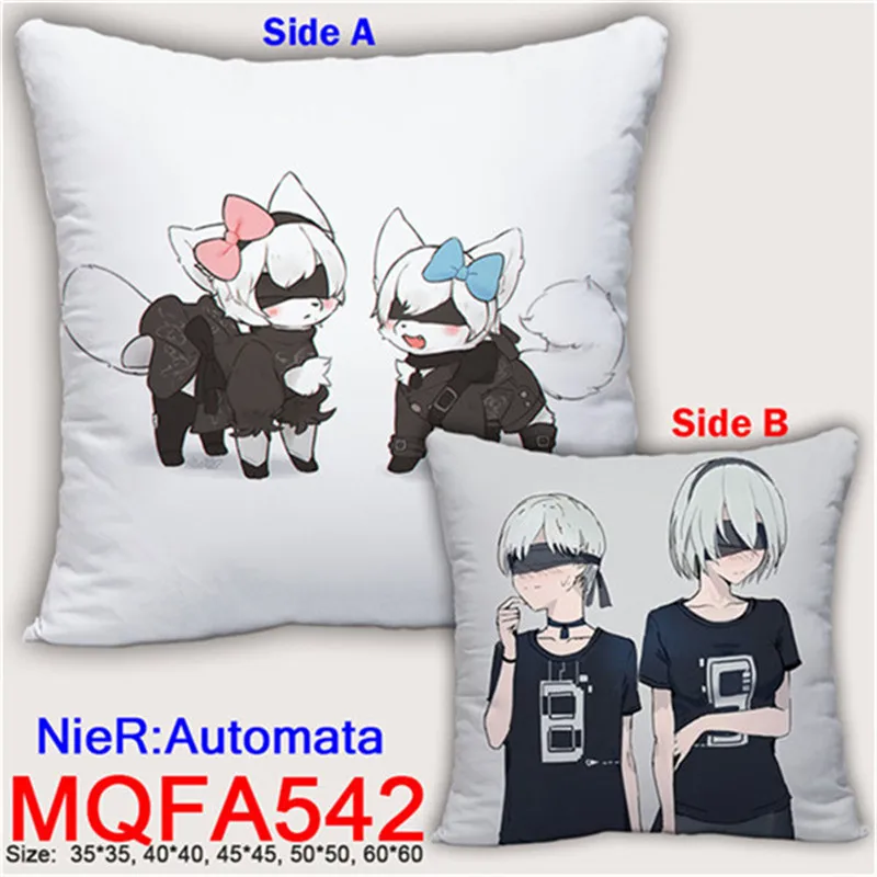 Декоративные подушки под заказ NieR Automatas yorha 2b мягкая двухсторонняя подушка с