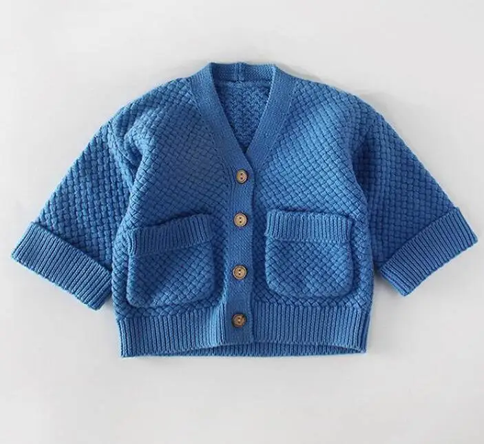 83004 Blue Новинка года; мягкая дышащая куртка для маленьких девочек осеннее пальто с длинными рукавами для новорожденных тонкая трикотажная верхняя одежда для детей топы для девочек - Цвет: 83004 Blue