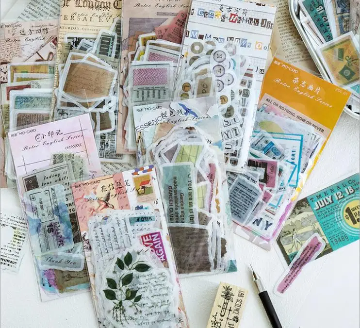 60 шт. винтажные штампы декоративные этикетки наклейки фоторамки Декор реквизиты