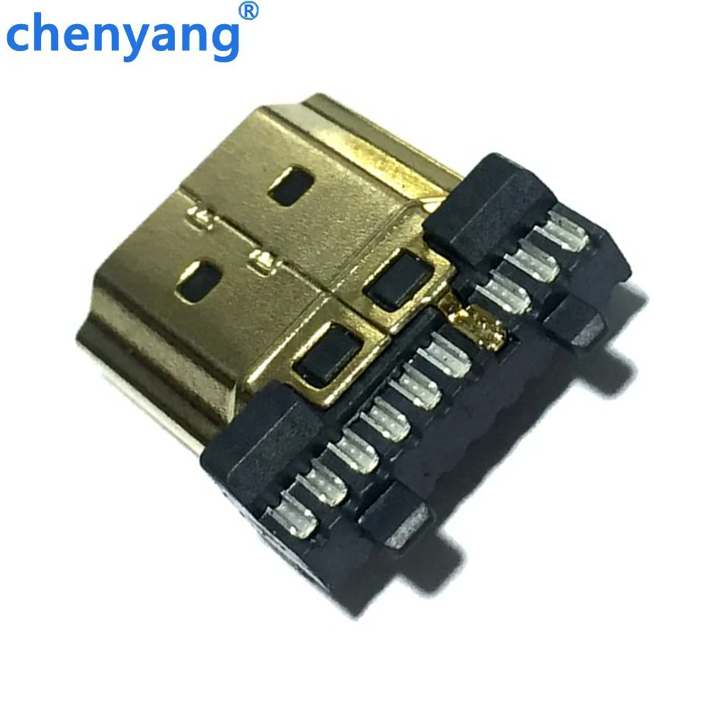 Фото 10 шт. DIY HDMI Тип C сварочный штекер разъем 19 Pin PCB + 1 Позолоченные вилки|Кабели HDMI| |