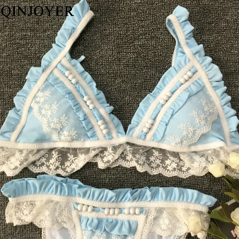 QINJOYER Sexy Micro Bikini Set Lace Up Brazilian Swimsuit Women 2019 Thong Bathing Suits Halter Mini Push Swimwear | Женская одежда