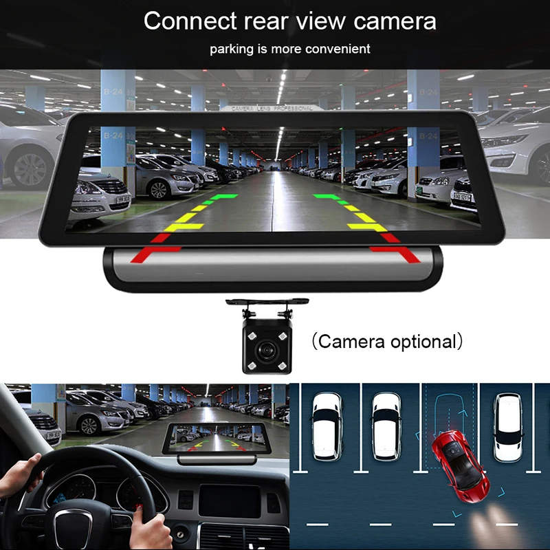 AfmoDVR 1080 P регистраторы 10 ''сенсорный экран двойной объектив DVR с Android 4 г/wi fi gps