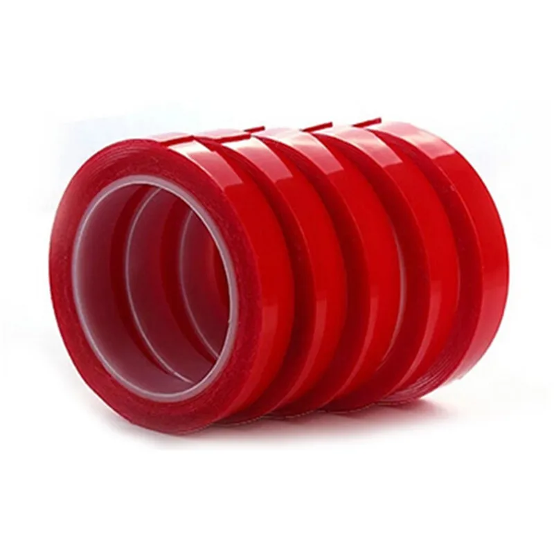 New 3M Red Double Sided Adhesive Acrylic Transparent No Traces Sticker Super Fix Tape for Car Auto Interior Fixed | Обустройство дома