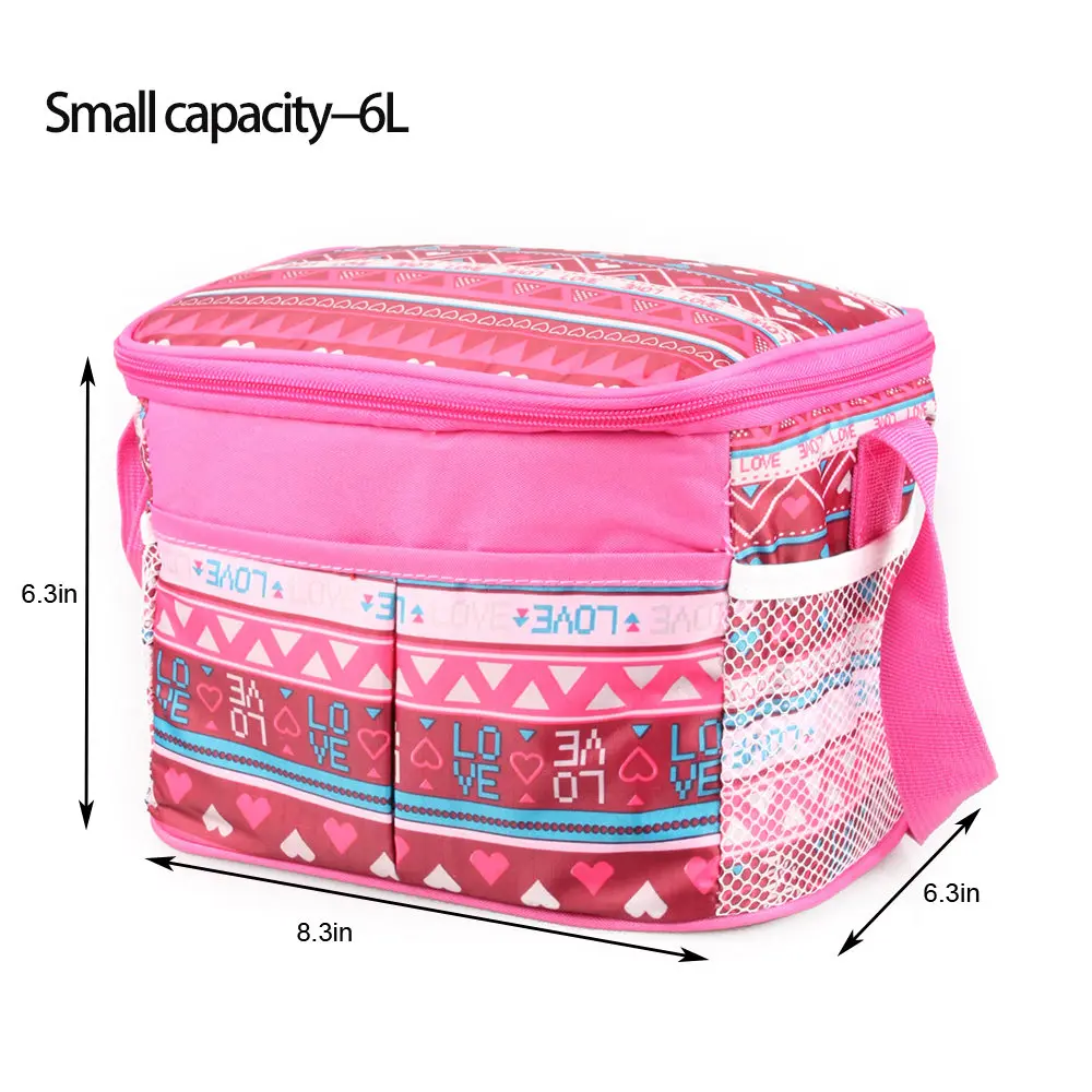 6L Rose red SANNE 6L/13L/22L утепленная сумка-холодильник для женщин полиэстер водонепроницаемая сумка для льда Портативная сумка для пикника - Цвет: 6L Rose red