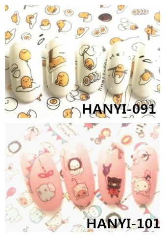 Новейшие HANYI-91-99-100-101 3d наклейки для ногтей с изображением курицы и яйца, штамповка, экспорт из Японии