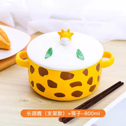 Мультяшная керамическая чаша для лапши быстрого приготовления большого размера