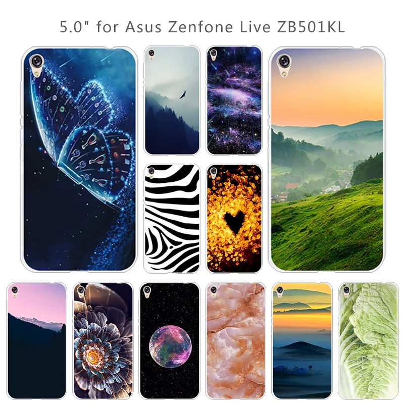 Роскошный мягкий силиконовый чехол для Asus Zenfone live ZB501KL Чехлы Для Live Scenic Eagle Чехол