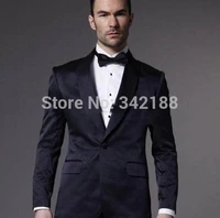 top saledifferent styles latest design one button navy blue groom tuxedos shawl lapel best man groomsman men wedding suitsweddi