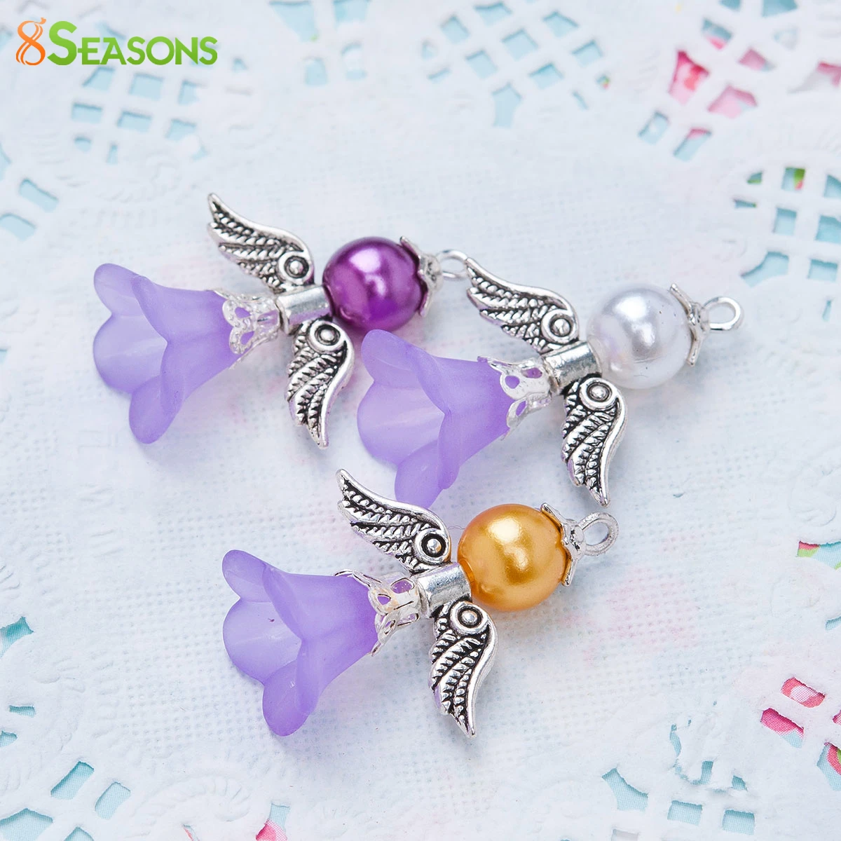 8 сезонов модные стеклянные подвески смешанные античные серебряные цвета с