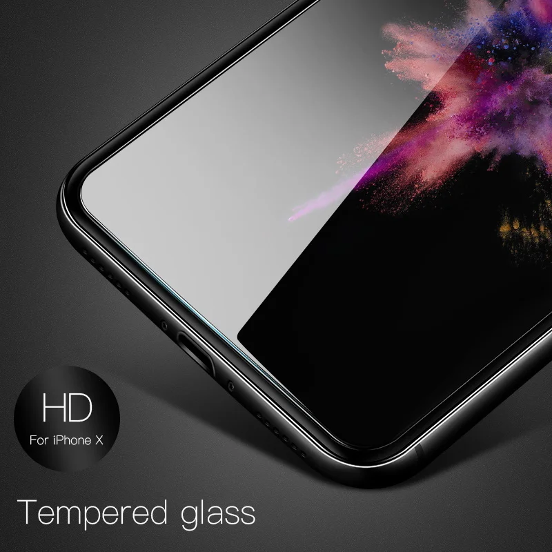 Закаленное стекло для iphone X 8 7 6 s Plus полное покрытие Защитная пленка экрана