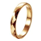 3 мм золотистого цвета многогранные вольфрамовые обручальные кольца, кольца призмы, женские обручальные кольца, ювелирные изделия