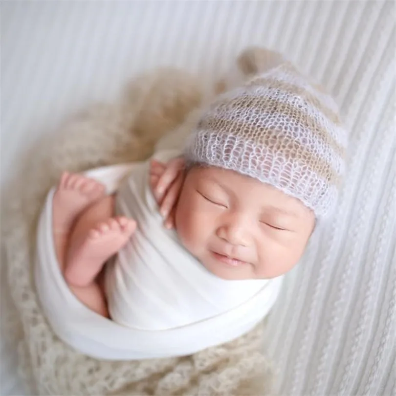 Пушистый трикотажный тканевый фон для фотосъемки новорожденных вязаное одеяло