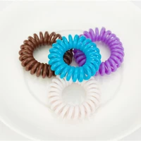 4pclot cute girls candy color gum elastic hairband for women telephone line rope hairwear female jewelry wedding party gift