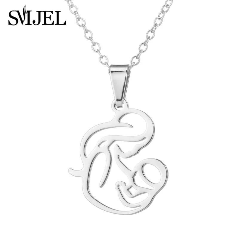 Женское Ожерелье SMJEL из нержавеющей стали для семьи и мамы модные серьги