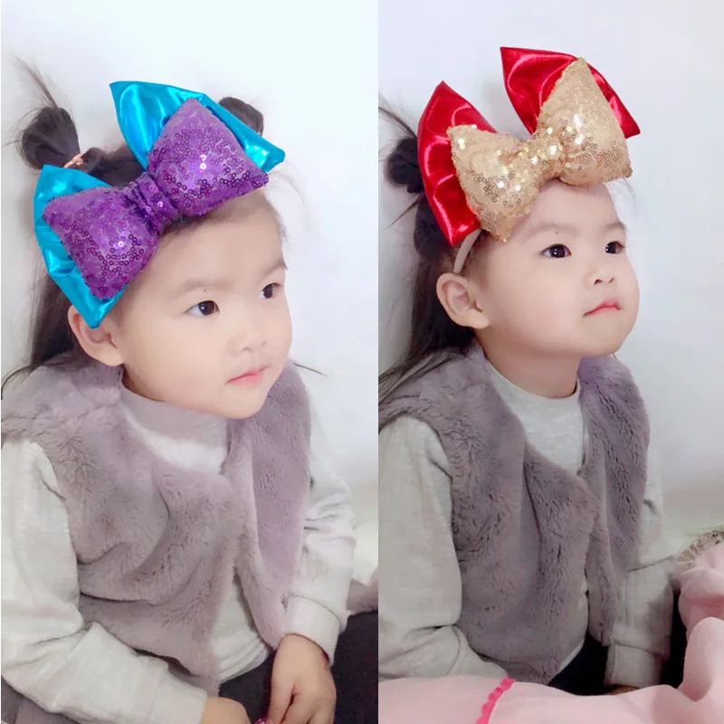 Головной убор с большими бантами и ушками для детей|elastic headbands|headband for kidshairband