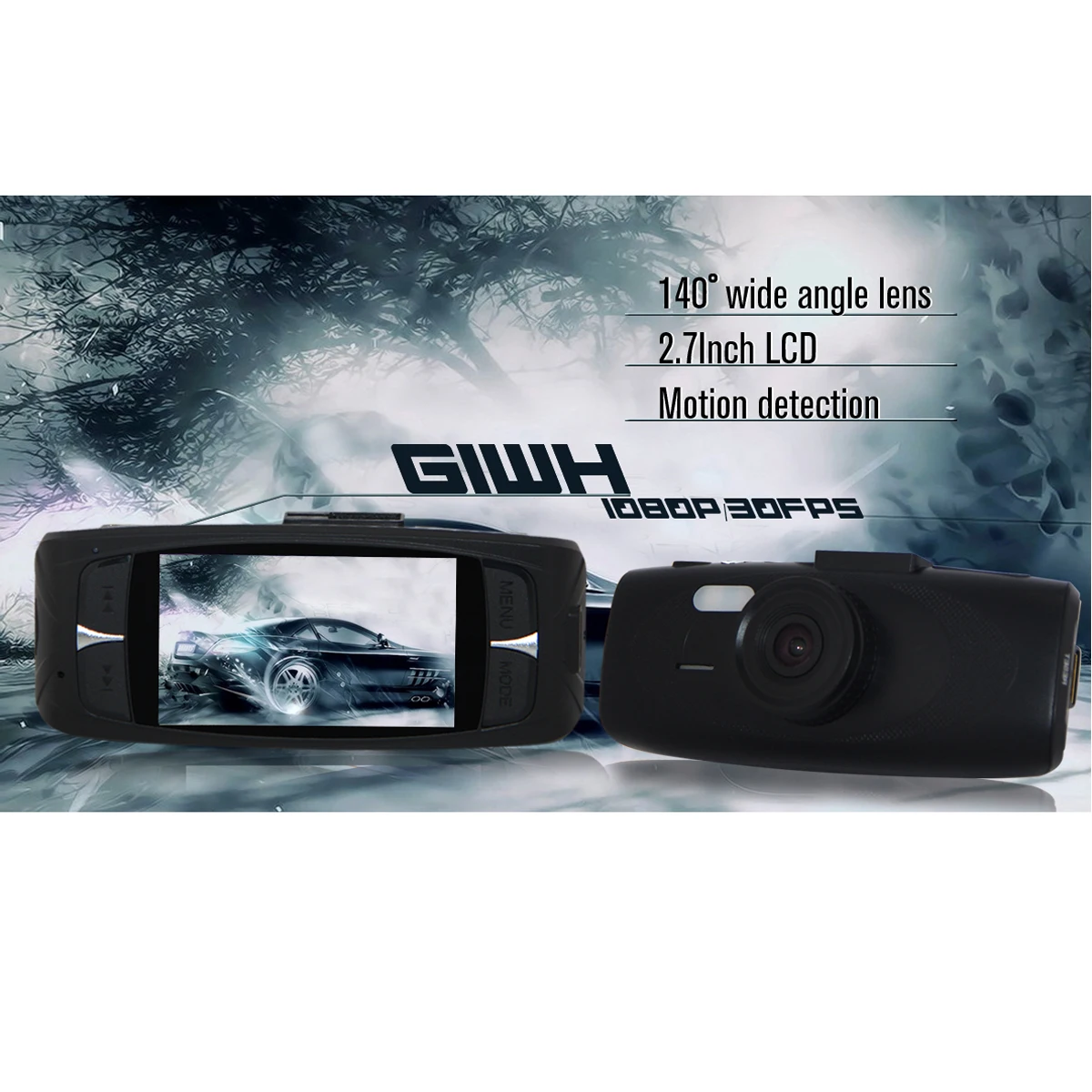 G1WH 2 7-inch lcd 140 градусов широкоугольный объектив FHD 1080P H.264 Автомобильный