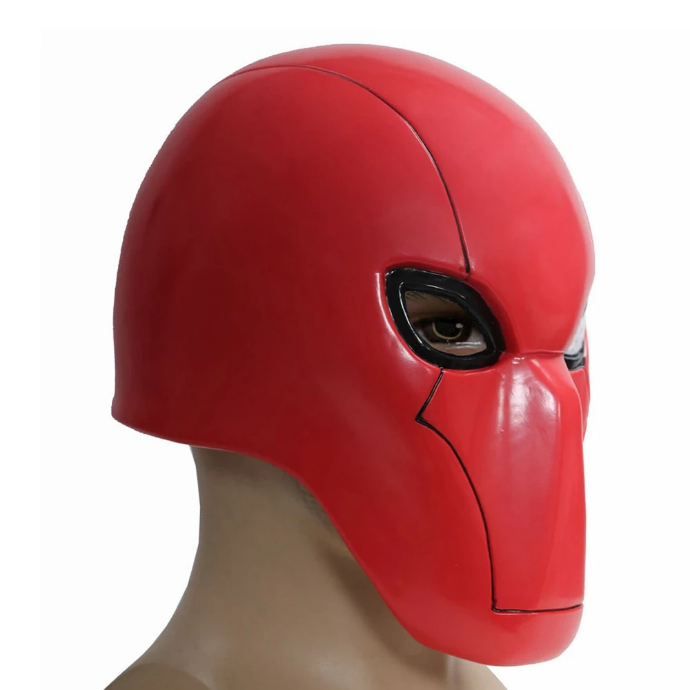 X-COSTUME Красная маска с капюшоном Косплей Бэтмен под красным капюшоном Полный головной шлем из ПВХ Хэллоуин высокого качества косплей костюм, реквизит