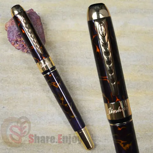 Шариковая ручка JINHAO X250 черный и золотой с красным узором|roller ball pen|ball penpattern pen |