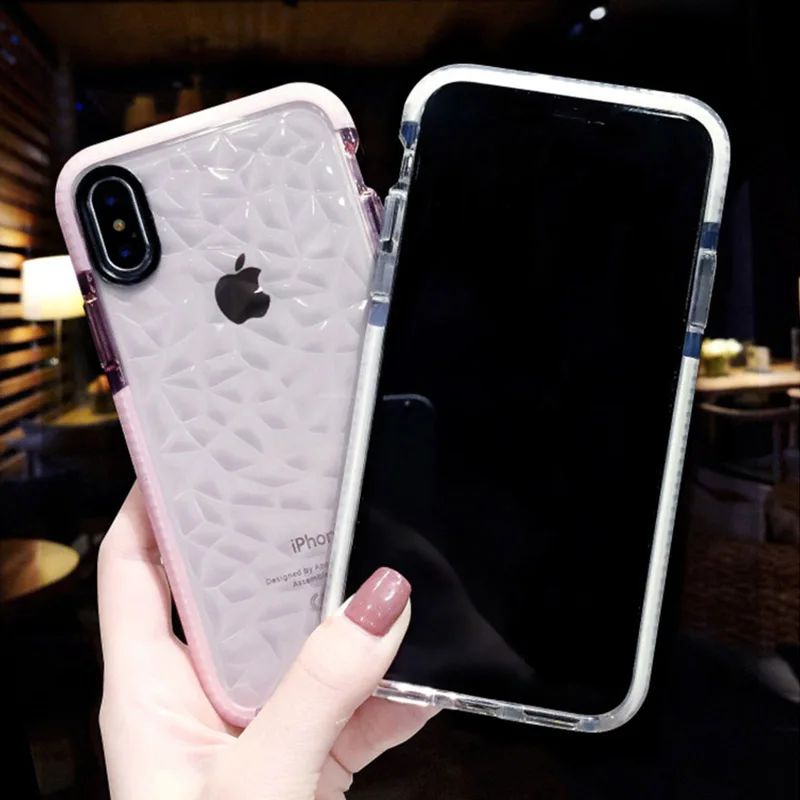 New Fashion Diamond Pattern Case for iPhone X 7 8 6 6S Plus Sillicone Soft Cover For Coque TPU Phone Cases KONSMART |