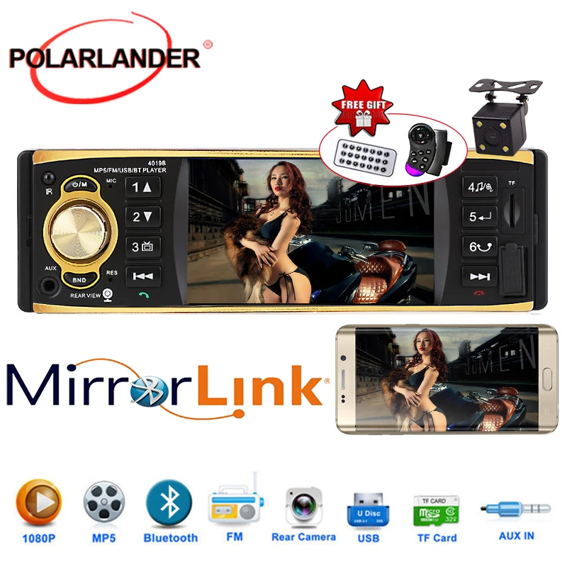 Автомагнитола 1 Din MP5 плеер 4 дюйма Bluetooth стерео для Android HD MirrorLink Авторадио