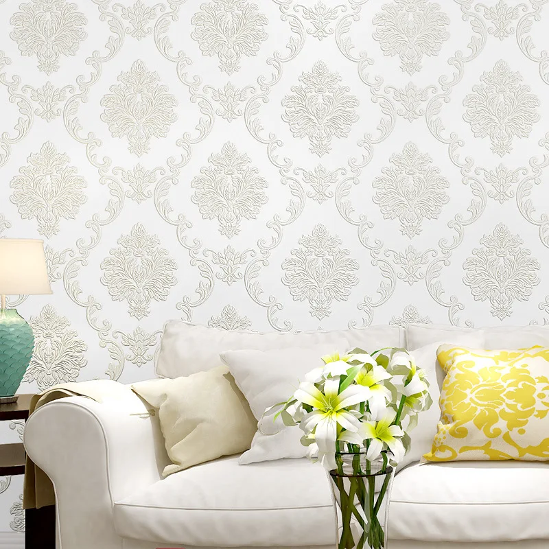 3D Pressure Relief luxurious europe Simple Living room nonwoven fabric wallpaper Bedroom TV background wall sticker | Дом и сад