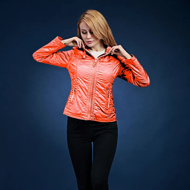 DHfinery Женская куртка с капюшоном весна осень короткий жакет черный темно синий