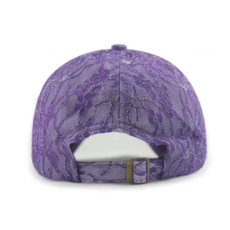 

Lace flowers shading breathable comfort baseball cap cheap pu leather cool college style hat 6color 1pcs