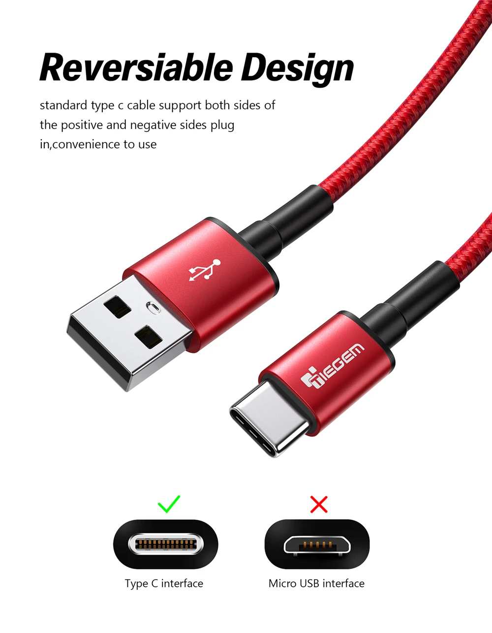 Tiegem 3A нейлоновый usb type-C кабель для samsung Galaxy S9 S8 кабель передачи данных для быстрой зарядки для huawei mate 20 Pro Xiaomi Mi 8 usb type-C