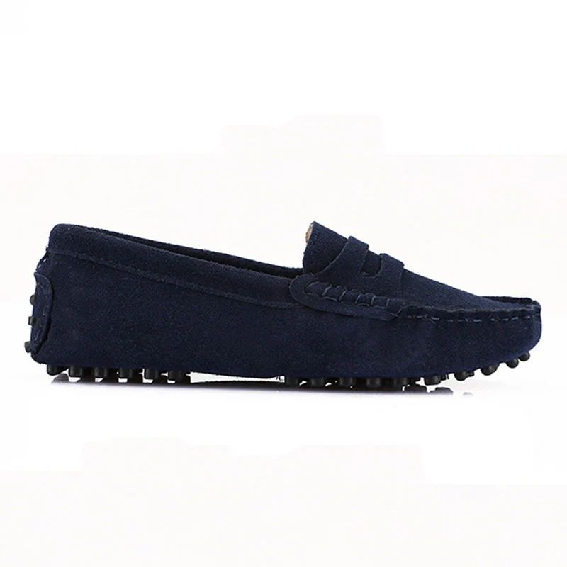 Navy Blue Модная женская обувь на плоской подошве; женская обувь из натуральной кожи; повседневные лоферы на плоской подошве; Мягкие Мокасины без застежки; женская обувь для вождения - Цвет: Navy Blue