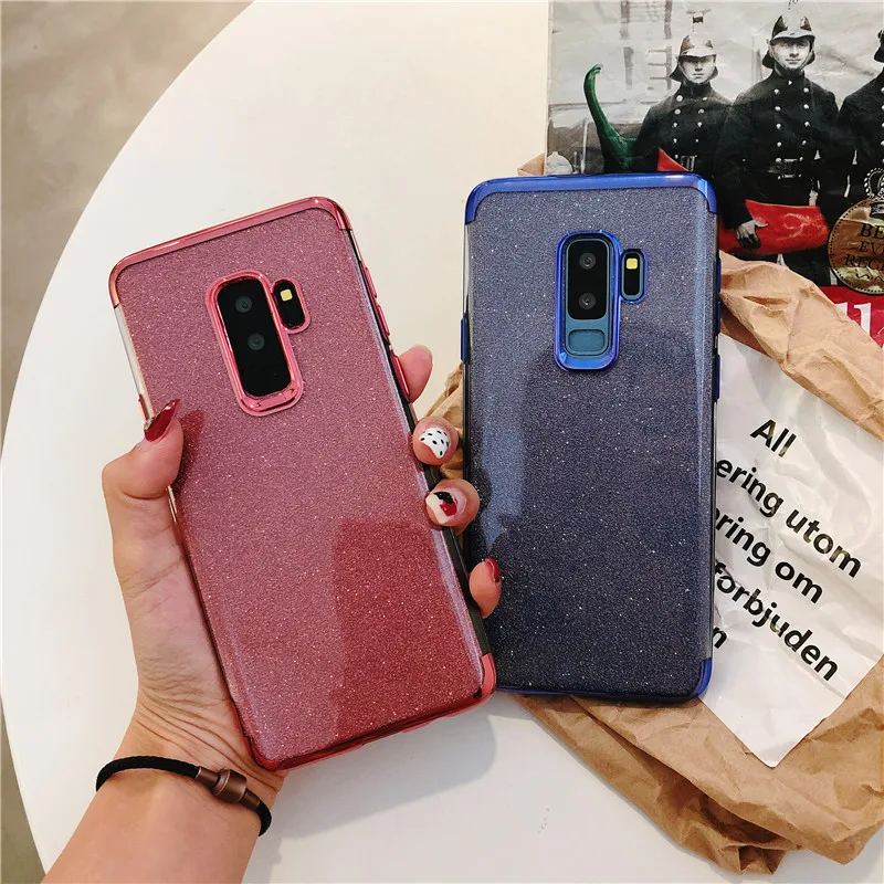Блестящий чехол ТПУ для Samsung S9 Note 9 8 S8 Plus S7 Edge Чехлы J3 J5 J7 Pro J4 J6 2018 A3 A5 A6 A7 A8 2016 2017