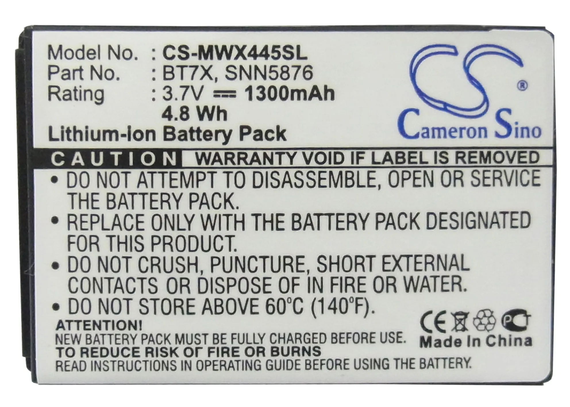 Батарея Cameron Sino 1300 мАч BT7X SNN5876 SNN5876A для Motorola MB502 ME502 ME511 WX430 WX445 теории BoostMobile|cameron