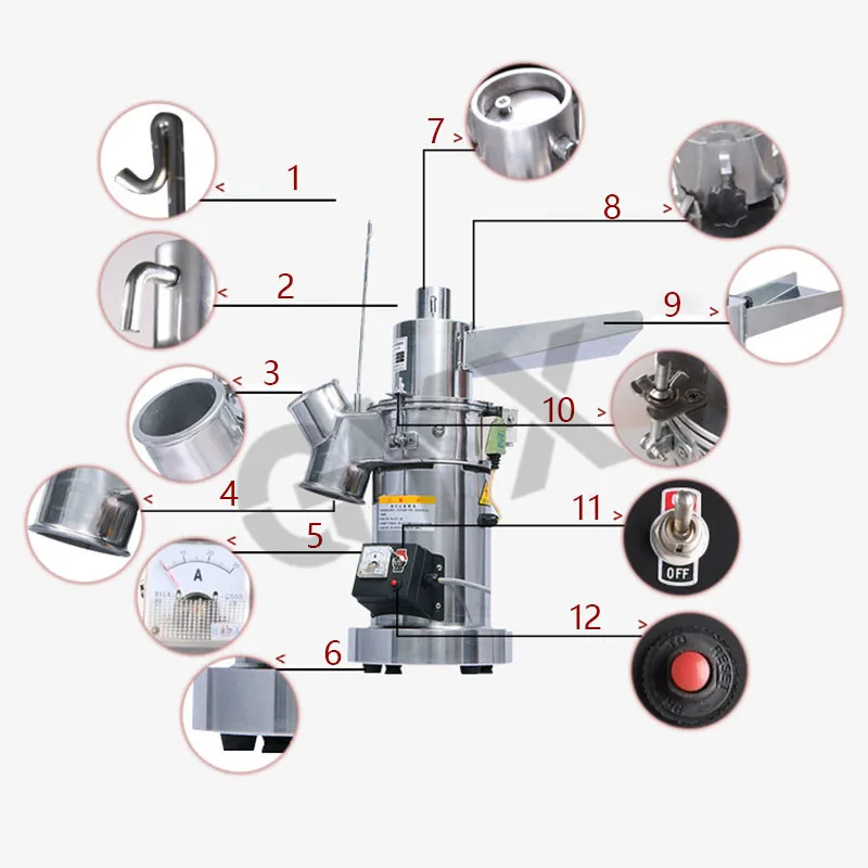 1500 Вт измельчитель из нержавеющей стали зеркальный коммерческий порошка