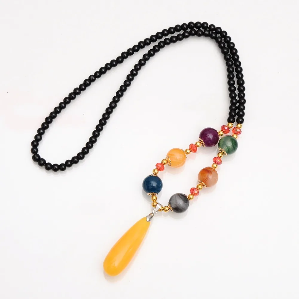 Богемная цепочка для свитера Большие Подвески длинные ожерелья в виде капель