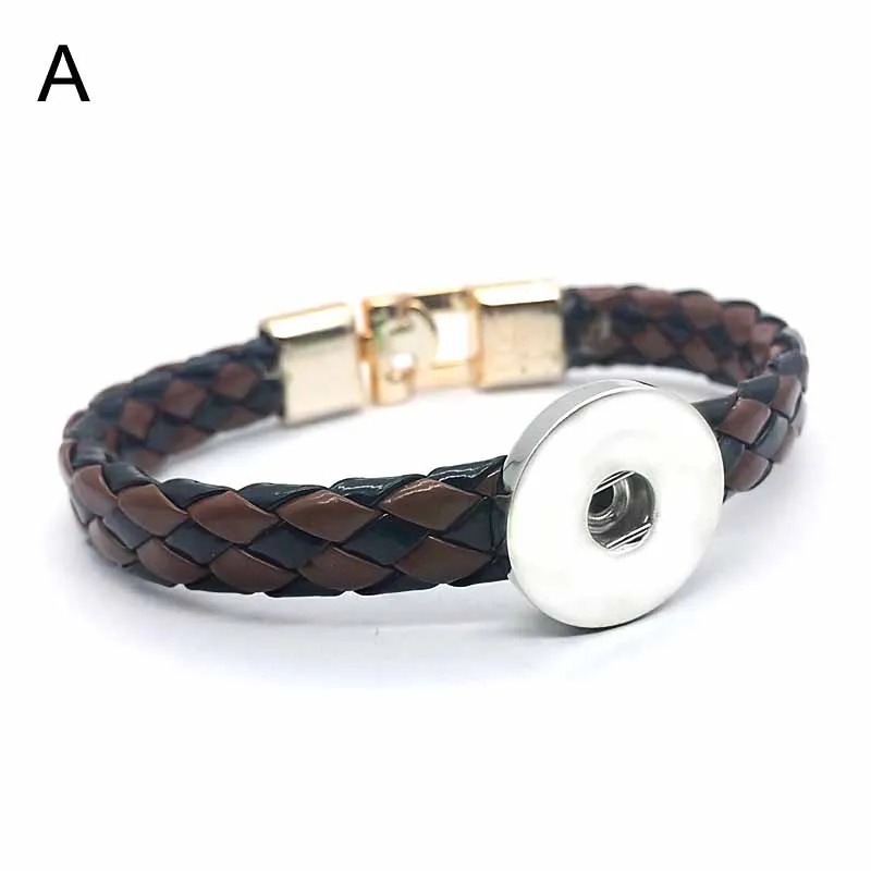 

Wholesale 10 Colors New 251 PU Leather Retro fashion Interchangeable Bracelet 18mm Snap Button Charm Jewelry for women gift