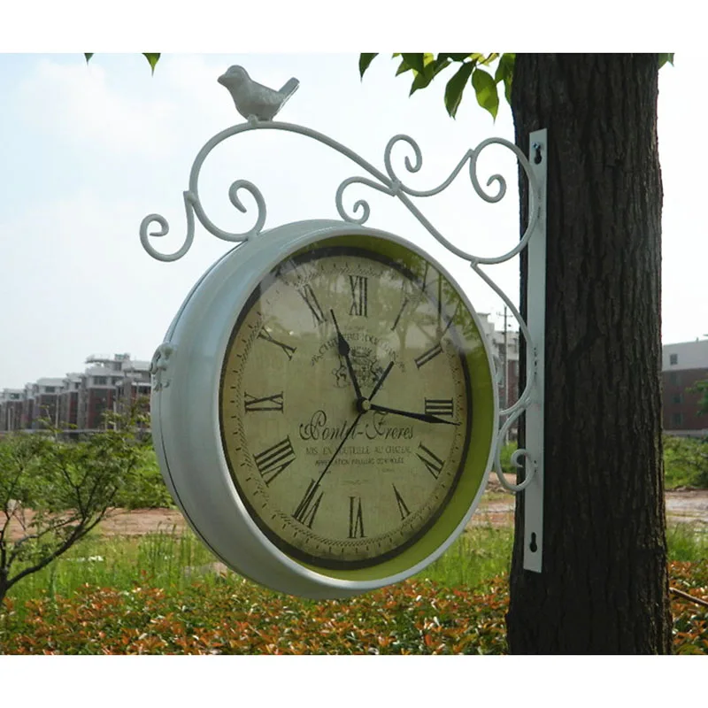 Двухсторонние настенные часы винтажные из кованого железа цифровые Duvar Saati | Дом и