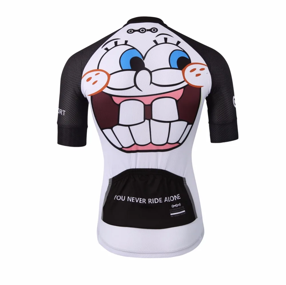 Уникальный белый сублимационный Велоспорт Джерси Топ SBS молния Забавный