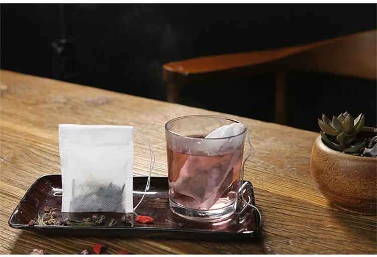 100Pcs/Lot Empty Tea Bags With String Heal Seal Filter Paper for Herb Loose 5.5 x 7CM | Дом и сад