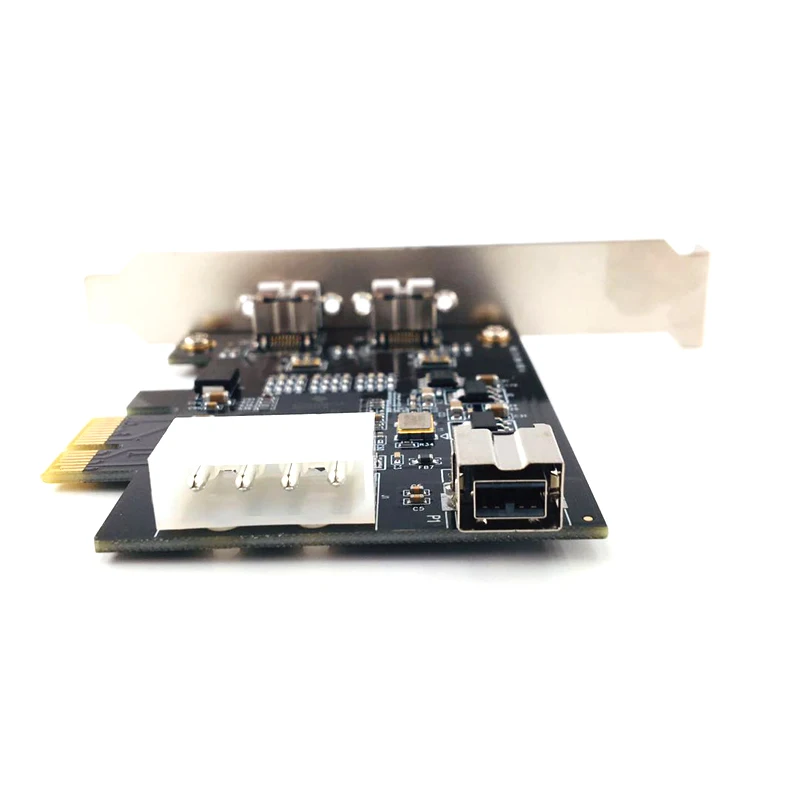 Плата контроллера PCIE Combo 2x 1394b+ 1x 1394a Firewire ports PCI-Express, набор микросхем TI 1394