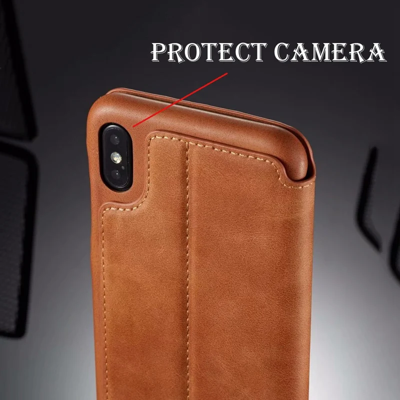 Роскошный кожаный флип-чехол для iPhone X XR XS Max чехол держатель для карт кошелек Fundas для iPhone 5 SE 6 6s 7 8 Plus чехол Coque