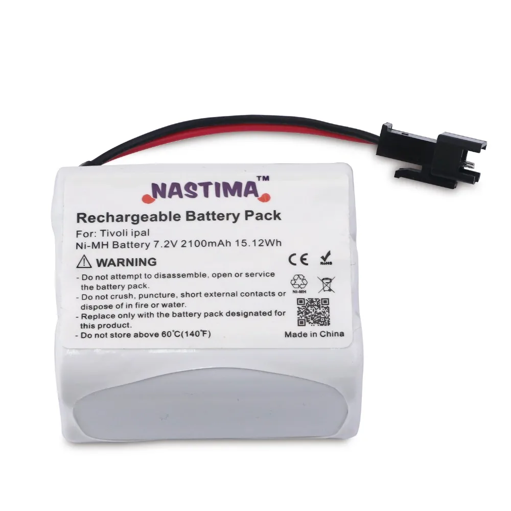 NASTIMA 2 шт 2100mAh 7,2 V Аккумулятор для Tivoli Audio PAL, iPAL, PAL BT, PAL+, заменяет MA-1, MA-2, MA-3-двухполюсный разъем