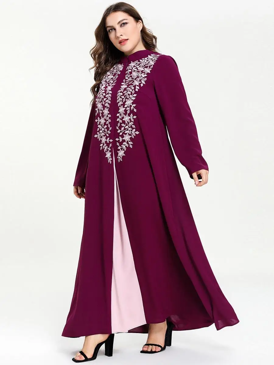 Женское длинное платье с вышивкой мусульманское макси для вечеринки Abaya Дубай