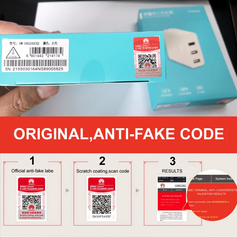 

Original Huawei supercharge charger 3 USB Port 5V 4.5A 22.5W Max 100-240V For Huawei P20 Pro Huawei Mate 20 Pro Honor 10