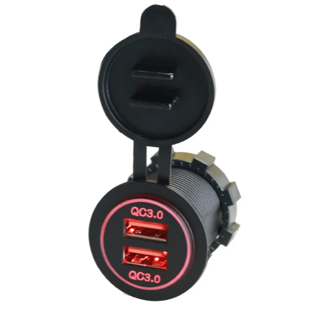 SOONHUA Universal QC 3.0 Dual USB Smart Car Charger 12V 24V Fast Charging for Cellphone Tablet Over With Temperature Protection |