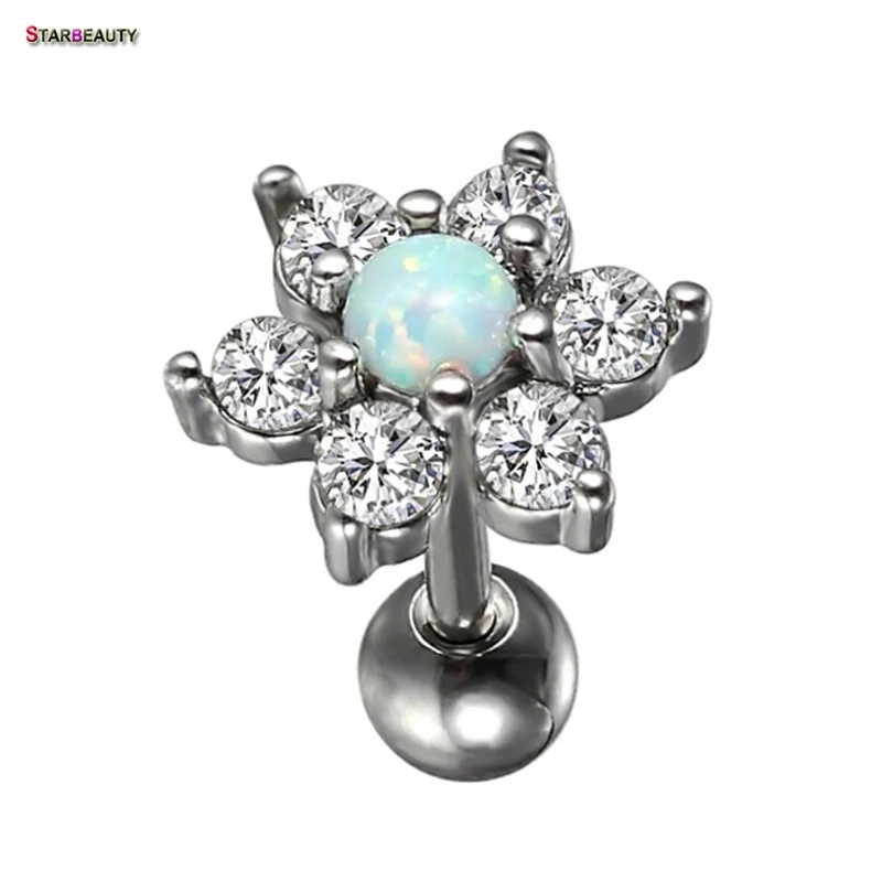 Серьги гвоздики с опалом Starbeauty 1 2 х6 мм 16 г шт./лот|Украшения для тела| |