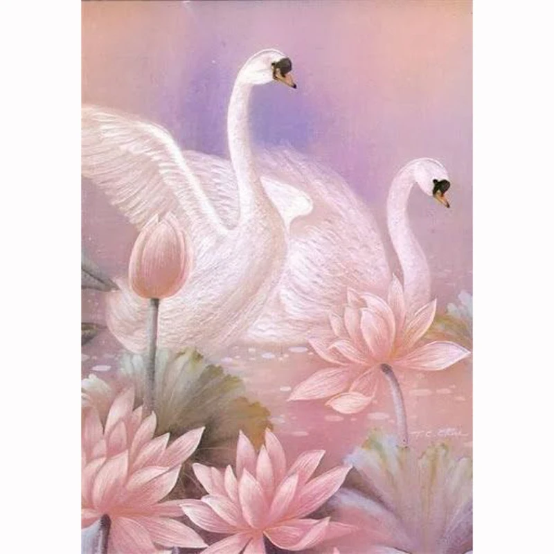 

5D Diamond Embroidery Diy Diamond Painting Square/round Diamond Cross Stitch Swan River Best Lover Scenery