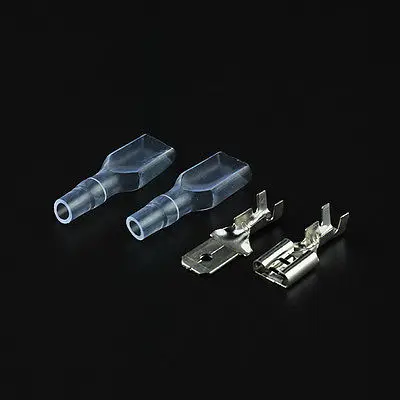 

100 Pair 6.3mm Crimp Terminal Female Male Spade Connector With Case